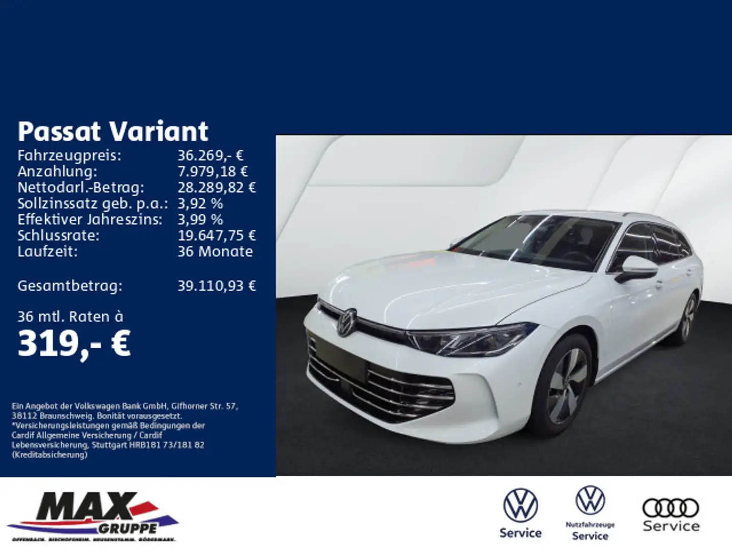 Volkswagen Passat Variant 2.0 TDI DSG ELEGANCE AHK+IQ.LIGHT Weiß - 1