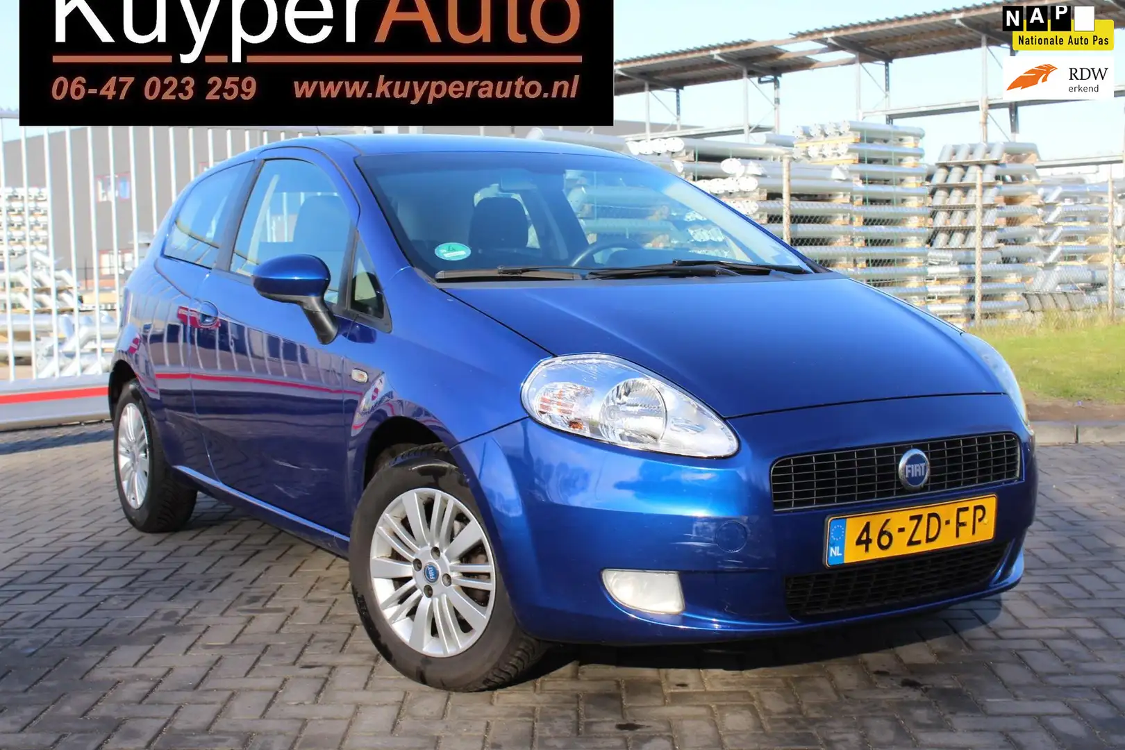 Fiat Grande Punto 1.4 Dynamic AIRCO LM Blauw - 1