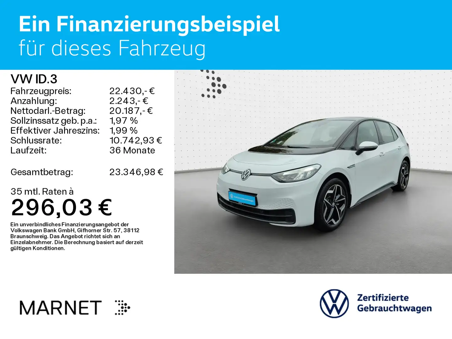 Volkswagen ID.3 Pro Performance*62 kWh*Navi*Wärmep.*Kamera* Blanc - 2