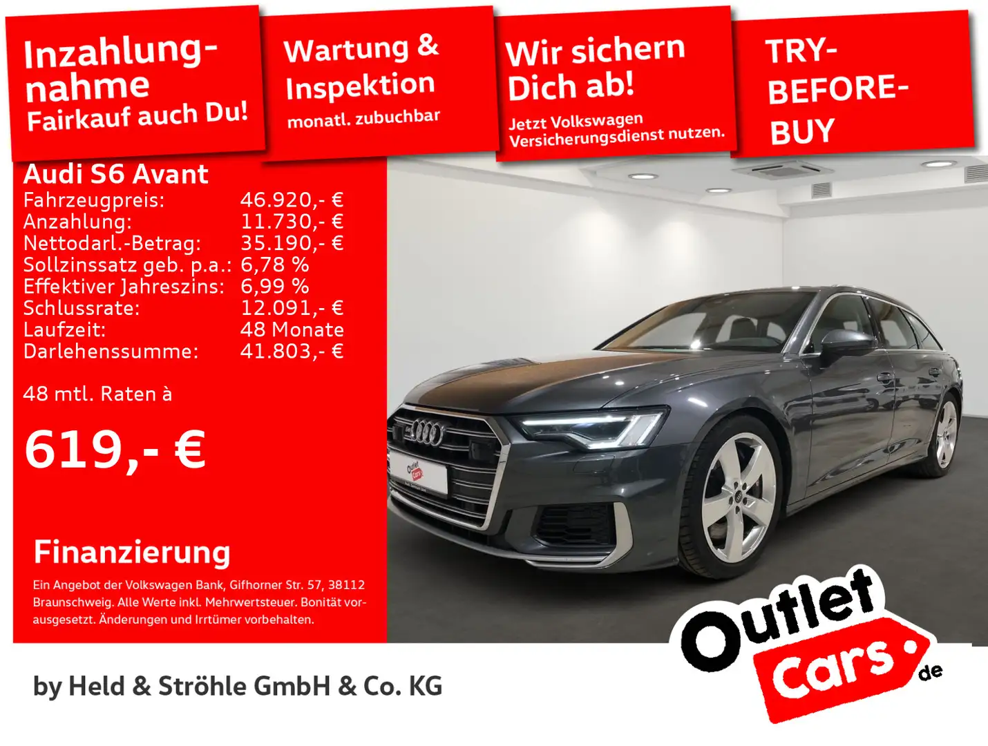 Audi S6 TDI quattro ACC HuD MATRIX S-SITZE RFK Gris - 1