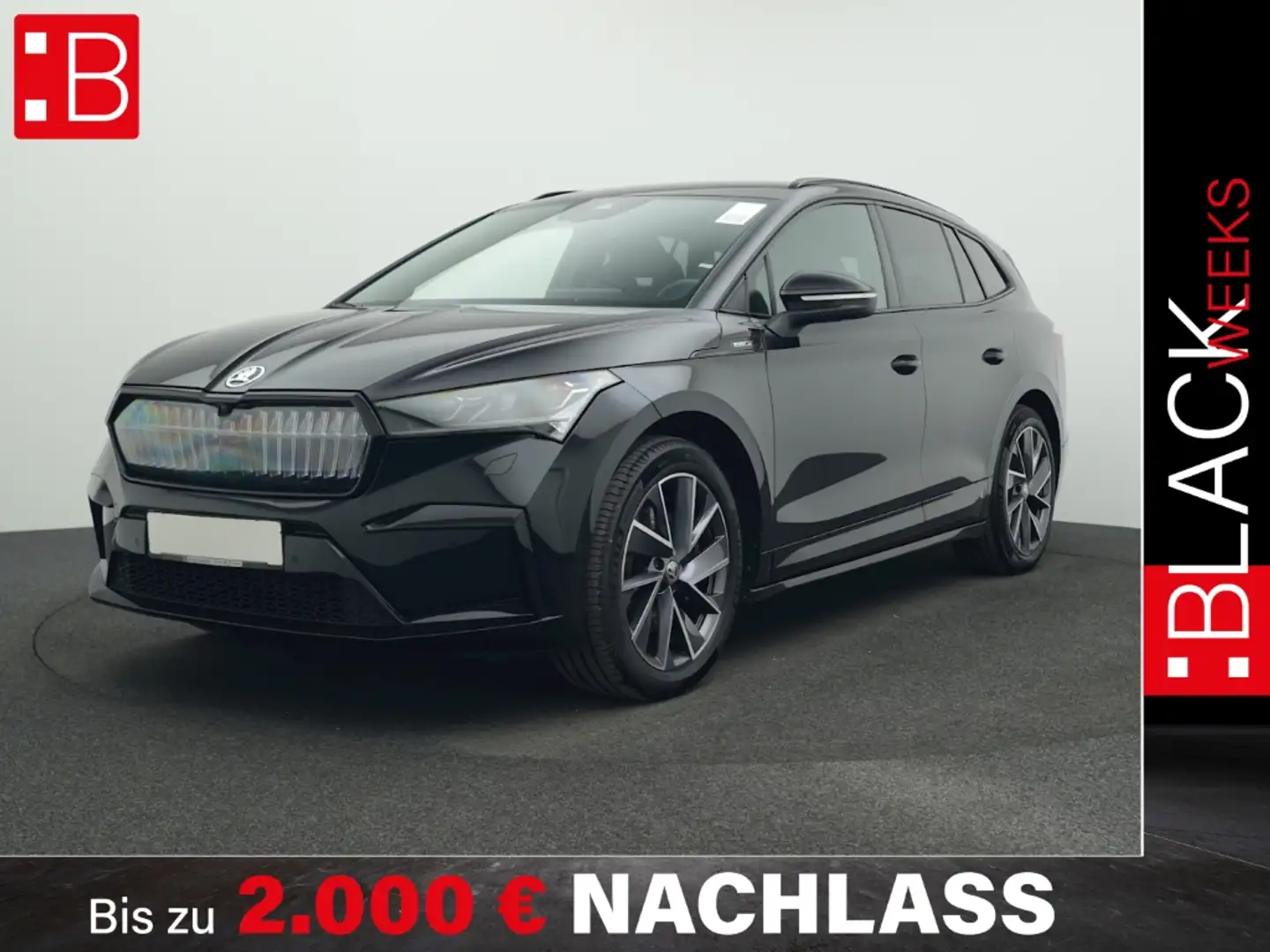 Skoda Enyaq 80 Sportline AHK MATRIX WÄRMEPUMPE HuD ACC Schwarz - 1