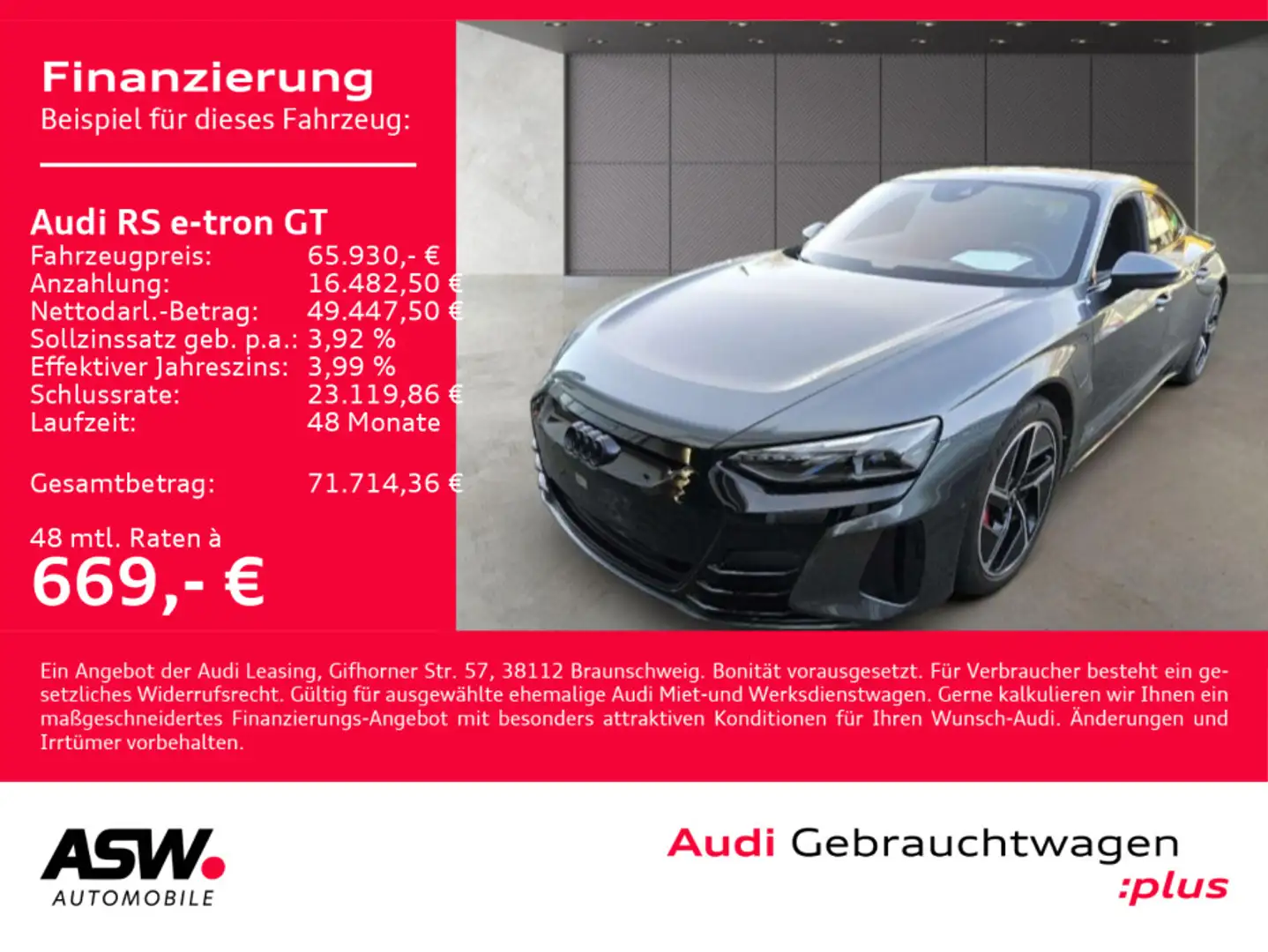 Audi RS e-tron GT Matrix 360° PANO HUD B&O LEDER Grau - 1