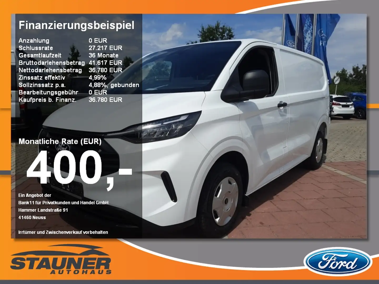 Ford Transit Custom Trend 300L1 Neues Modell RFK Weiß - 1