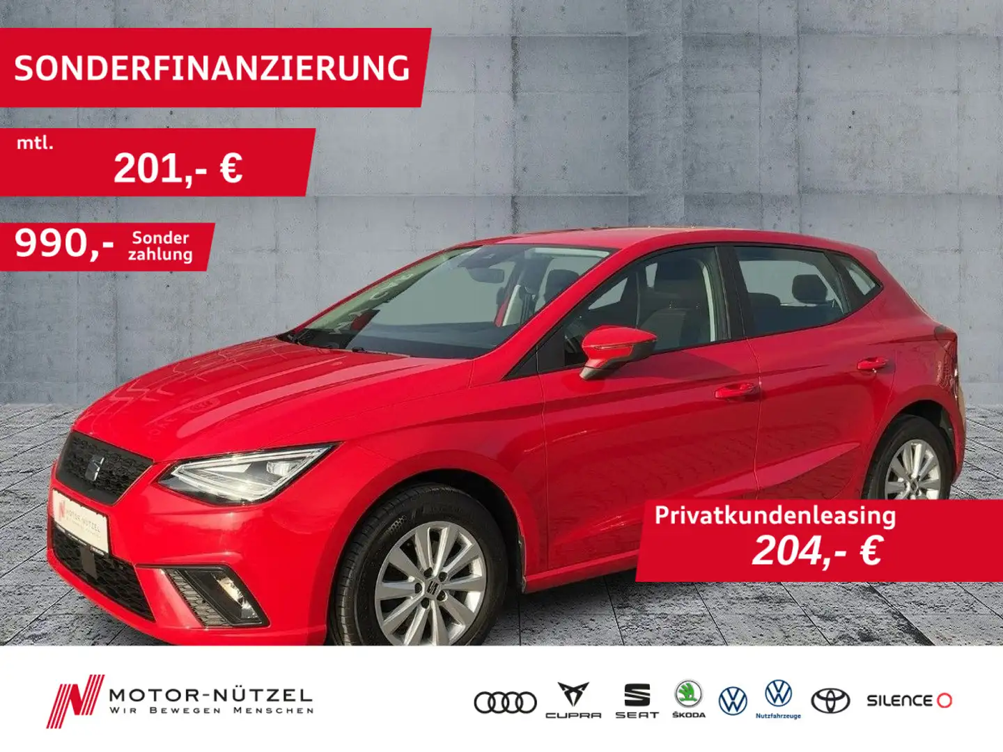 SEAT Ibiza 1.0TSI STYLE LED+APP+DAB+BT+GRA+SHZ+MFL+VC Rot - 1