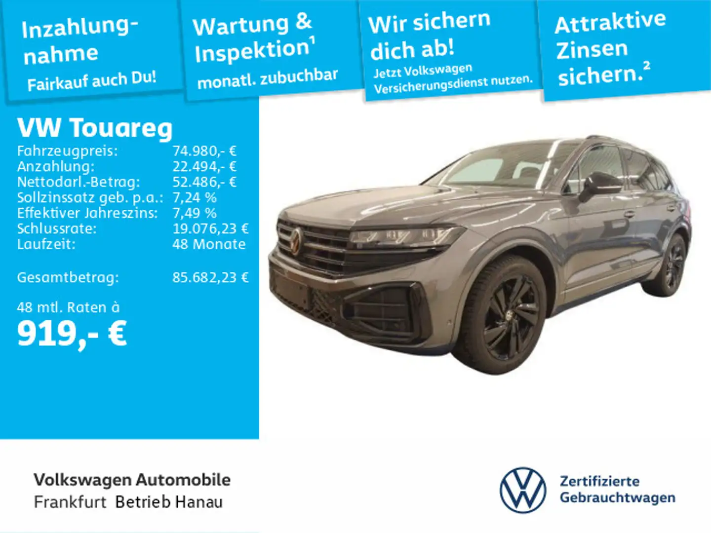 Volkswagen Touareg 3.0 V6 TDI R-Line 4Motion Navi AHK IQ.LI Grau - 1