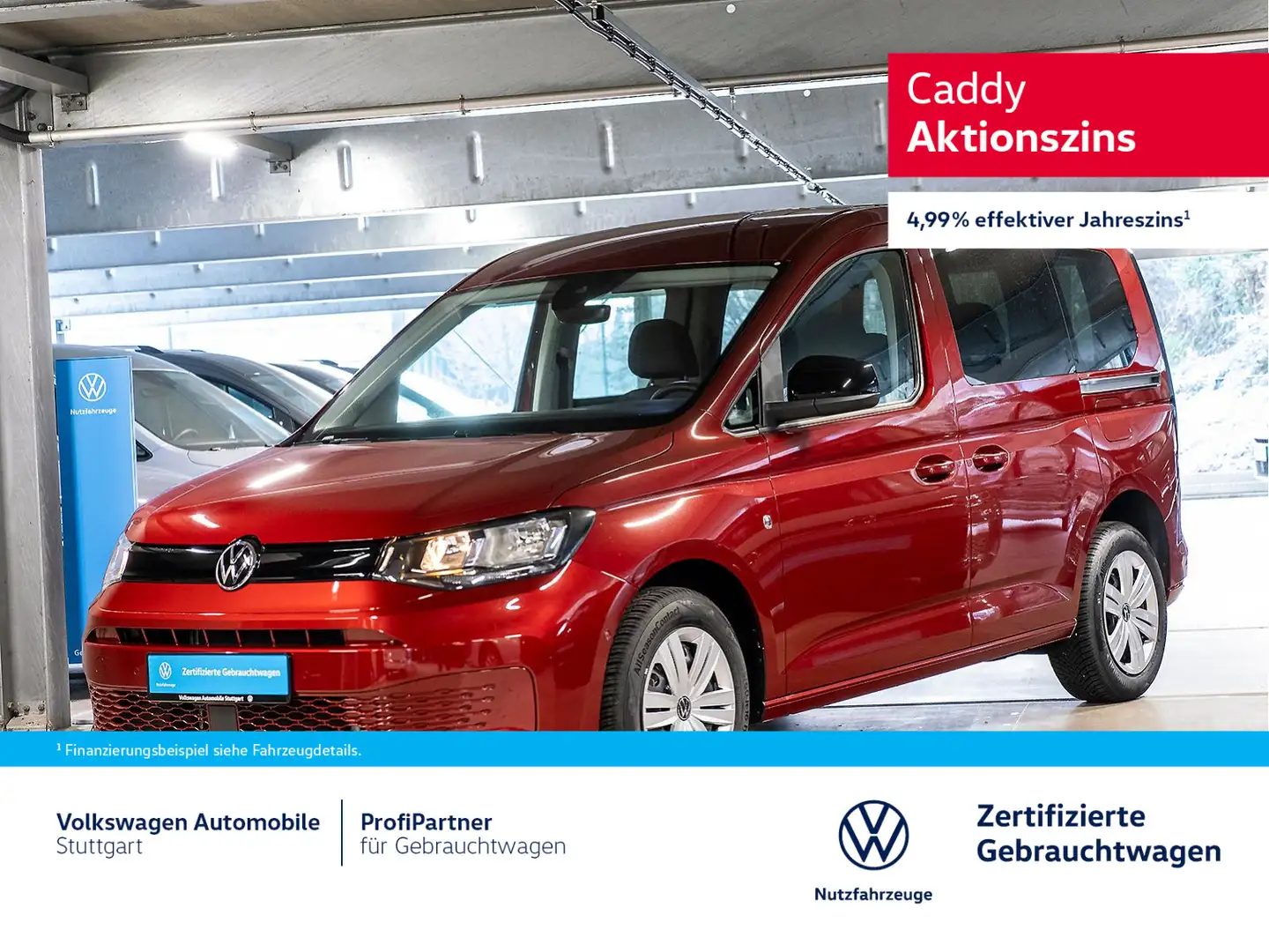 Volkswagen Caddy DSG 1.5 TSI Euro 6e AHK Navi ACC Klima Rot - 1