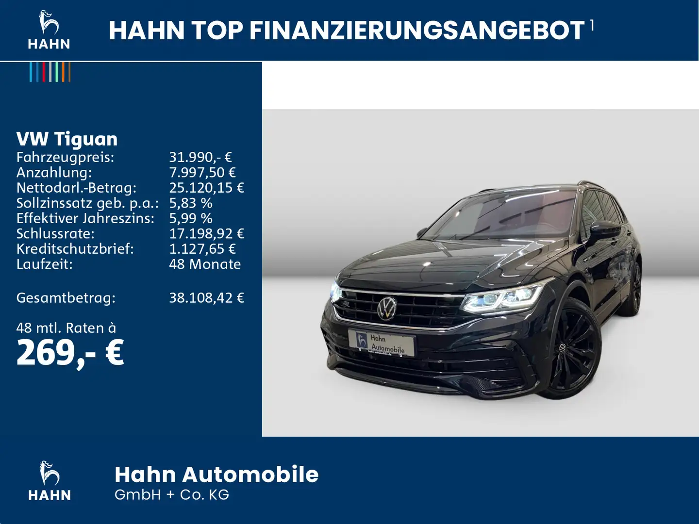 Volkswagen Tiguan 2.0 TSI DSG R-Line 4Motion AHK Kamera Schwarz - 2