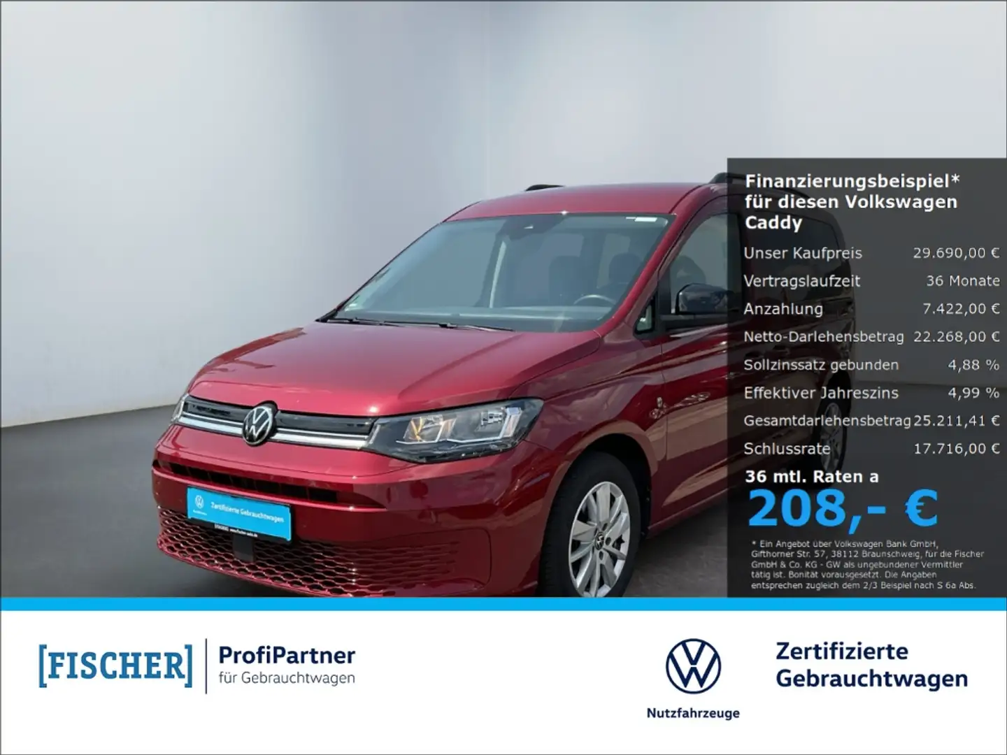 Volkswagen Caddy 1.5TSI DSG Life Carplay SHZ ACC PDC vorn & hinten Rouge - 1
