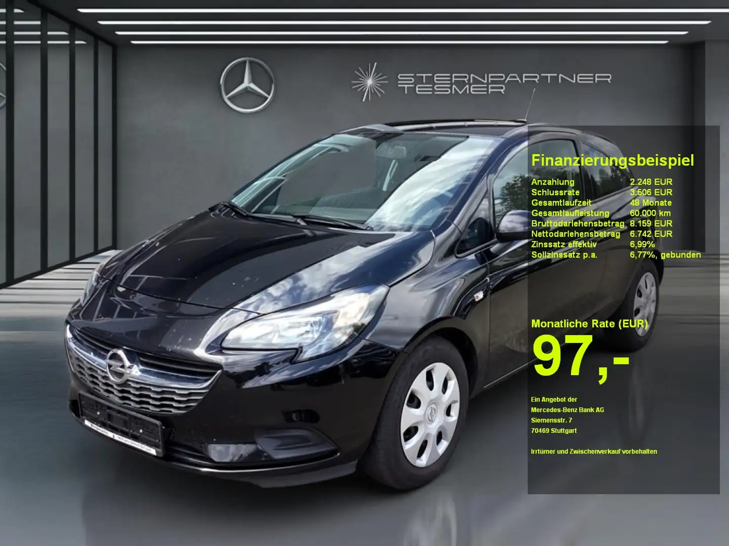 Opel Corsa 1.2 +Navi+Klima Negro - 1