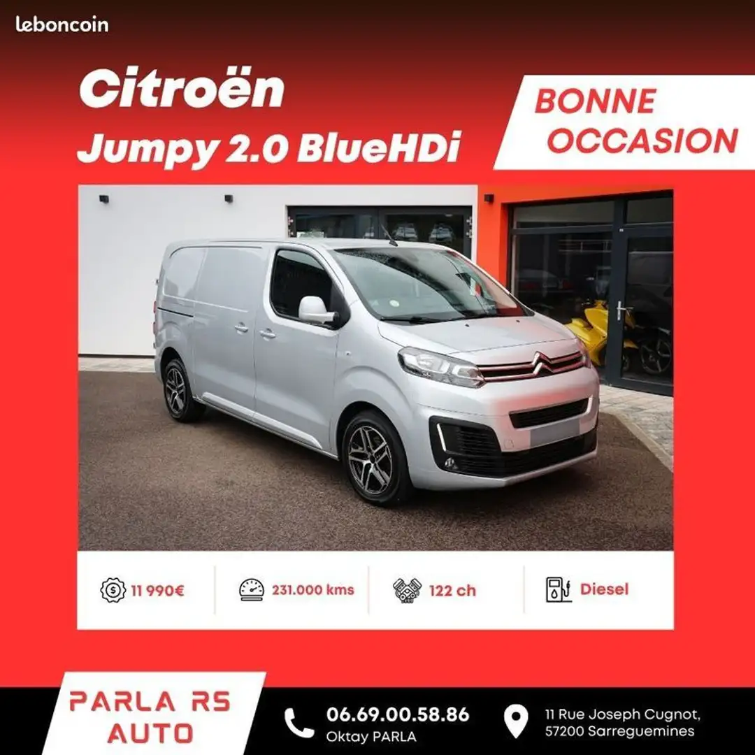 Citroen Jumpy Citroën III 2.0 BlueHDi 122ch 3 places Grijs - 1