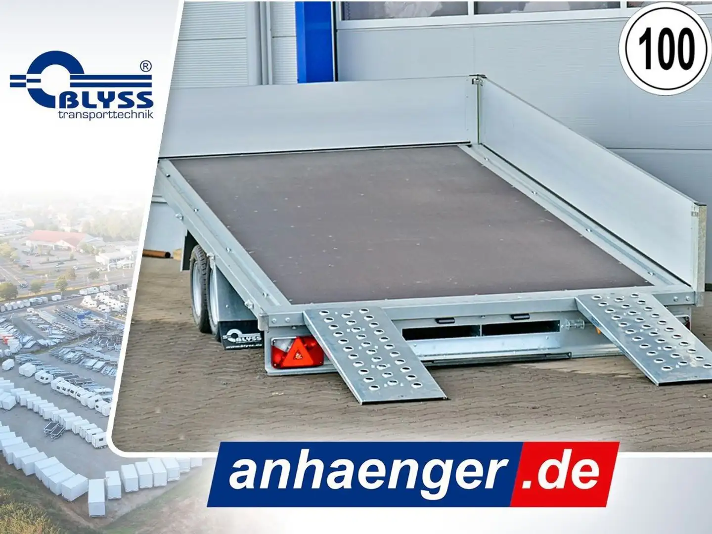 Blyss Fahrzeugtransporter 400x195x40cm Anhänger 2,5t - 1