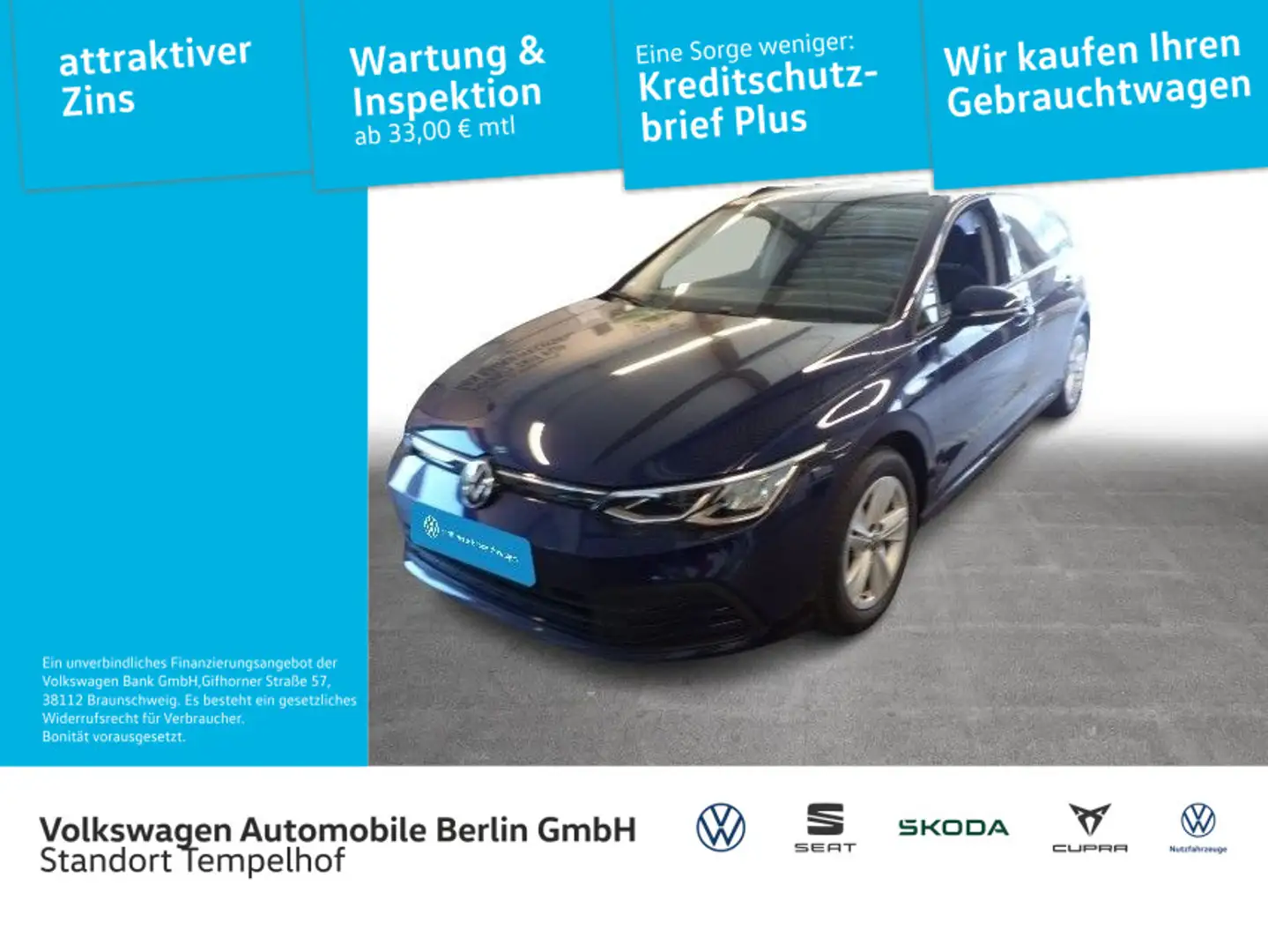 Volkswagen Golf Variant 1.0TSI DSG LIFE NAVI LED PDC SHZ Azul - 1
