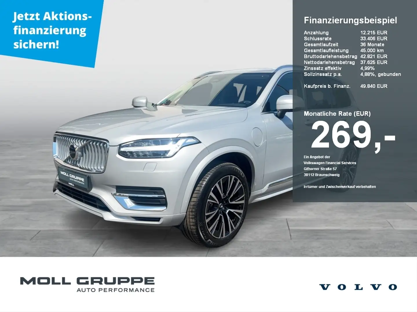 Volvo XC90 T8 AWD Core MATRIX ACC AUT DYNLICHT EL.HECK Silber - 1
