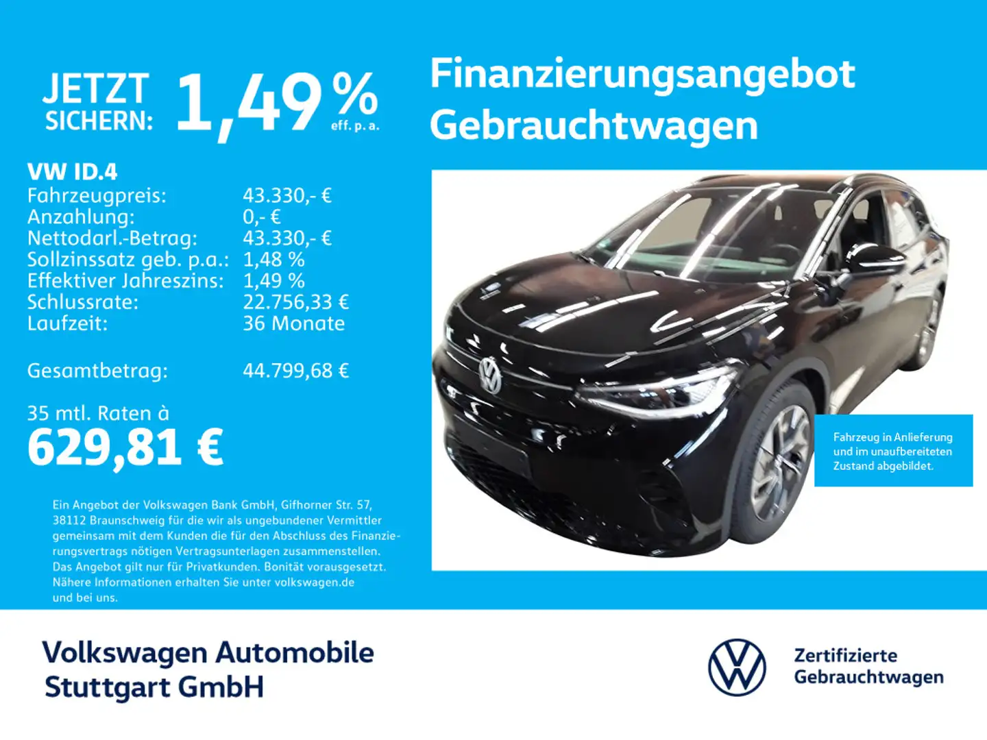 Volkswagen ID.4 GTX Navi Kamera Pano AHK ACC Stdhzg LED SHZ Schwarz - 1