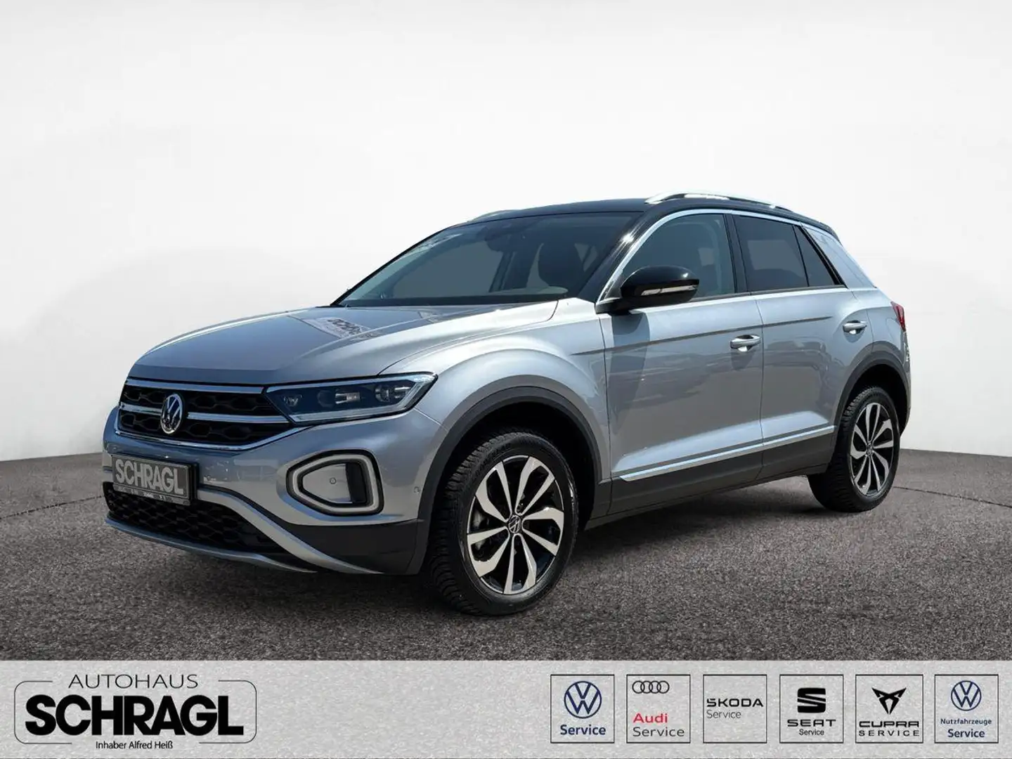 Volkswagen T-Roc 1.0 TSI STYLE+AHK+KAMERA+ACC+LED+APP+SITZH Silber - 1