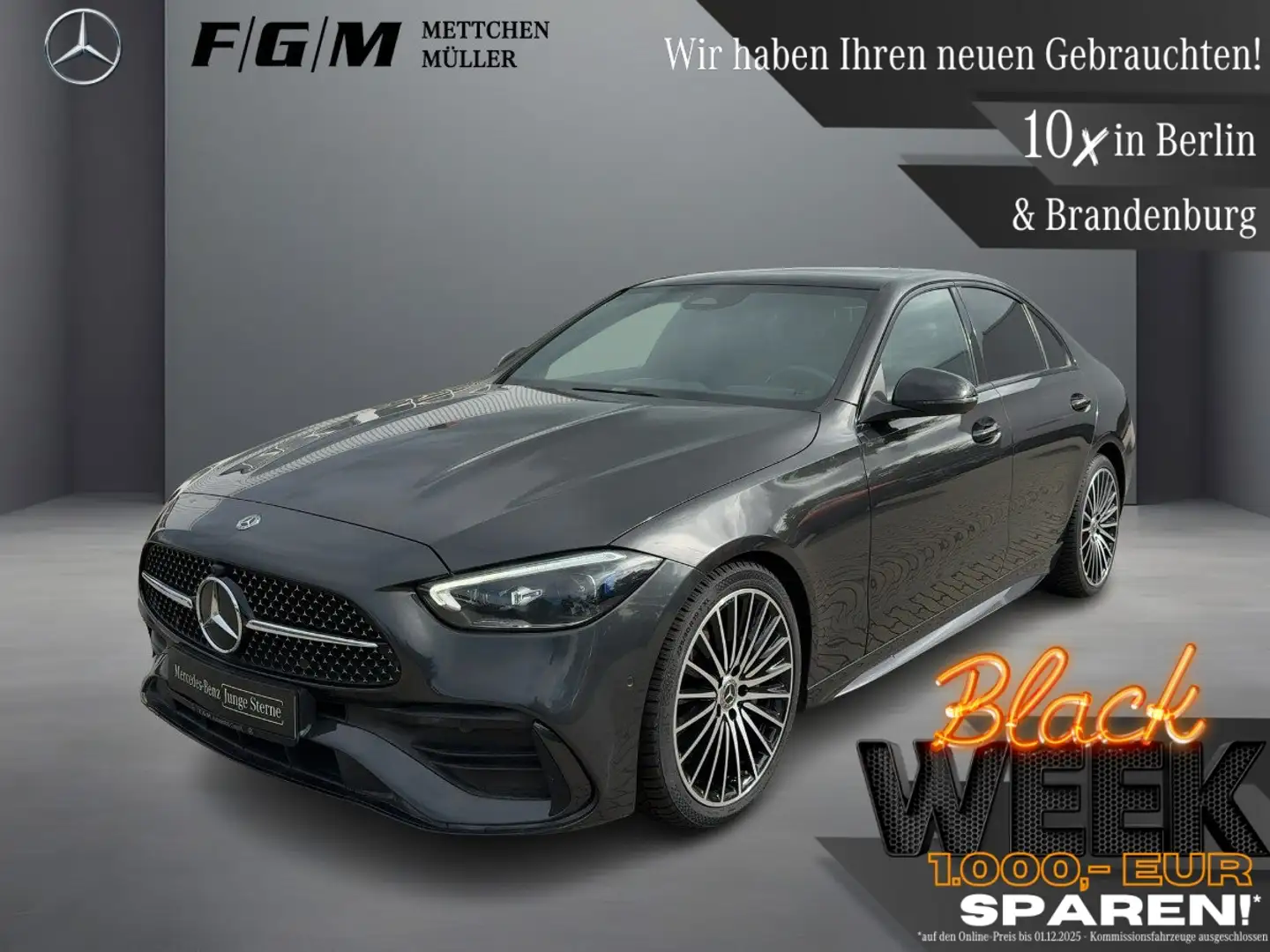 Mercedes-Benz C 300 d AMG Line Burm|DigiLight|S-Dach|TWA|Night Grau - 1