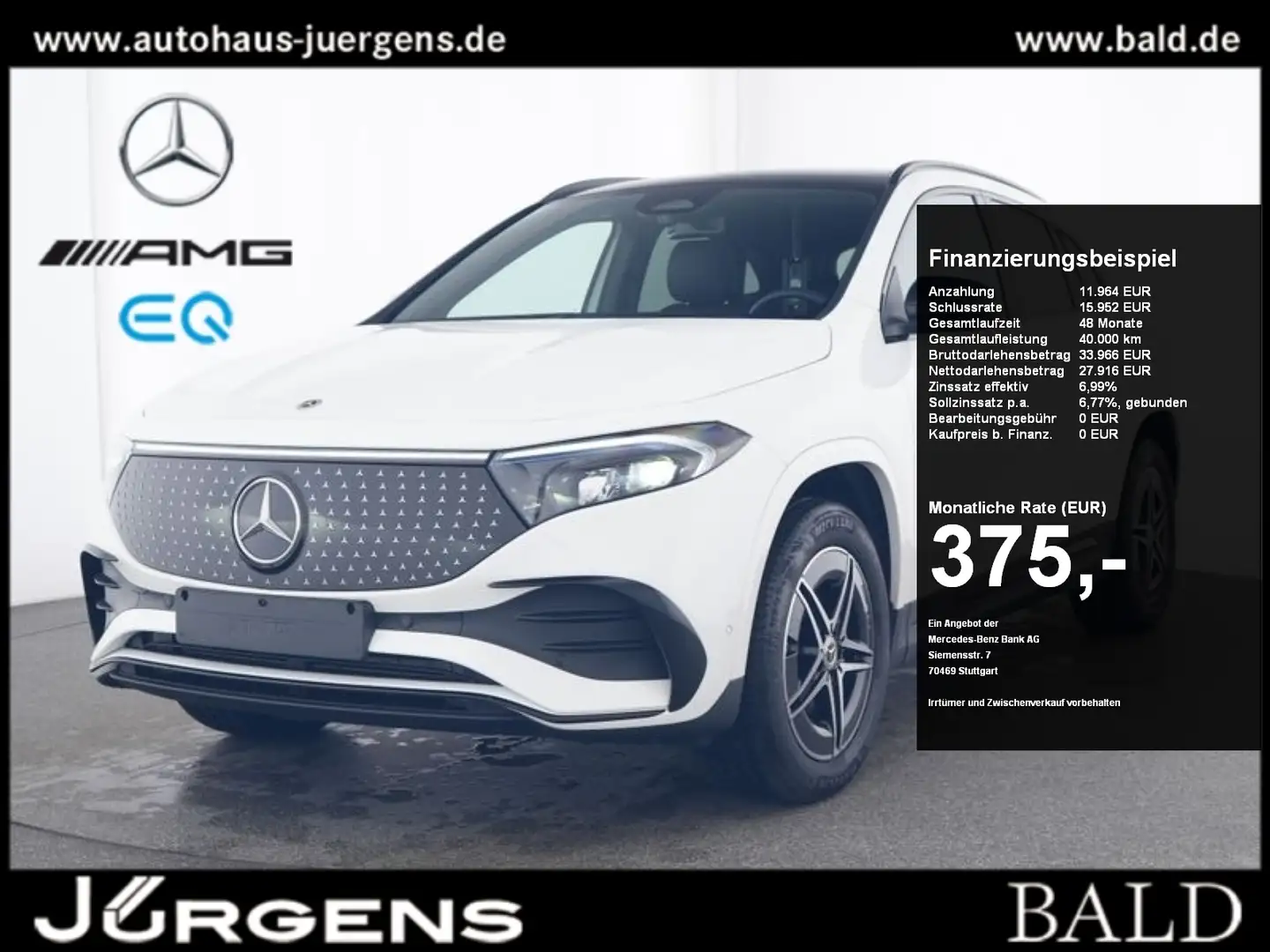 Mercedes-Benz EQA 300 4M AMG-Sport/Pano/Night/Cam/SHZLED/ Weiß - 1