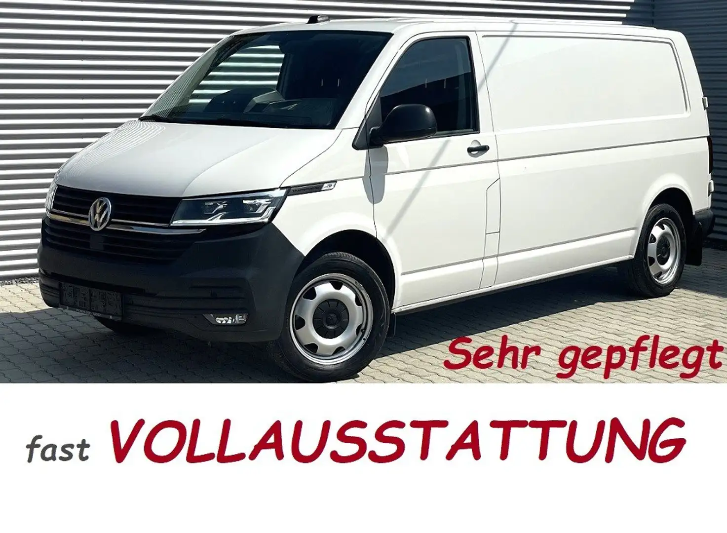 Volkswagen T6.1 Transporter LR Lang Radstand DSG, Standheizung,Flügeltür Blanc - 1