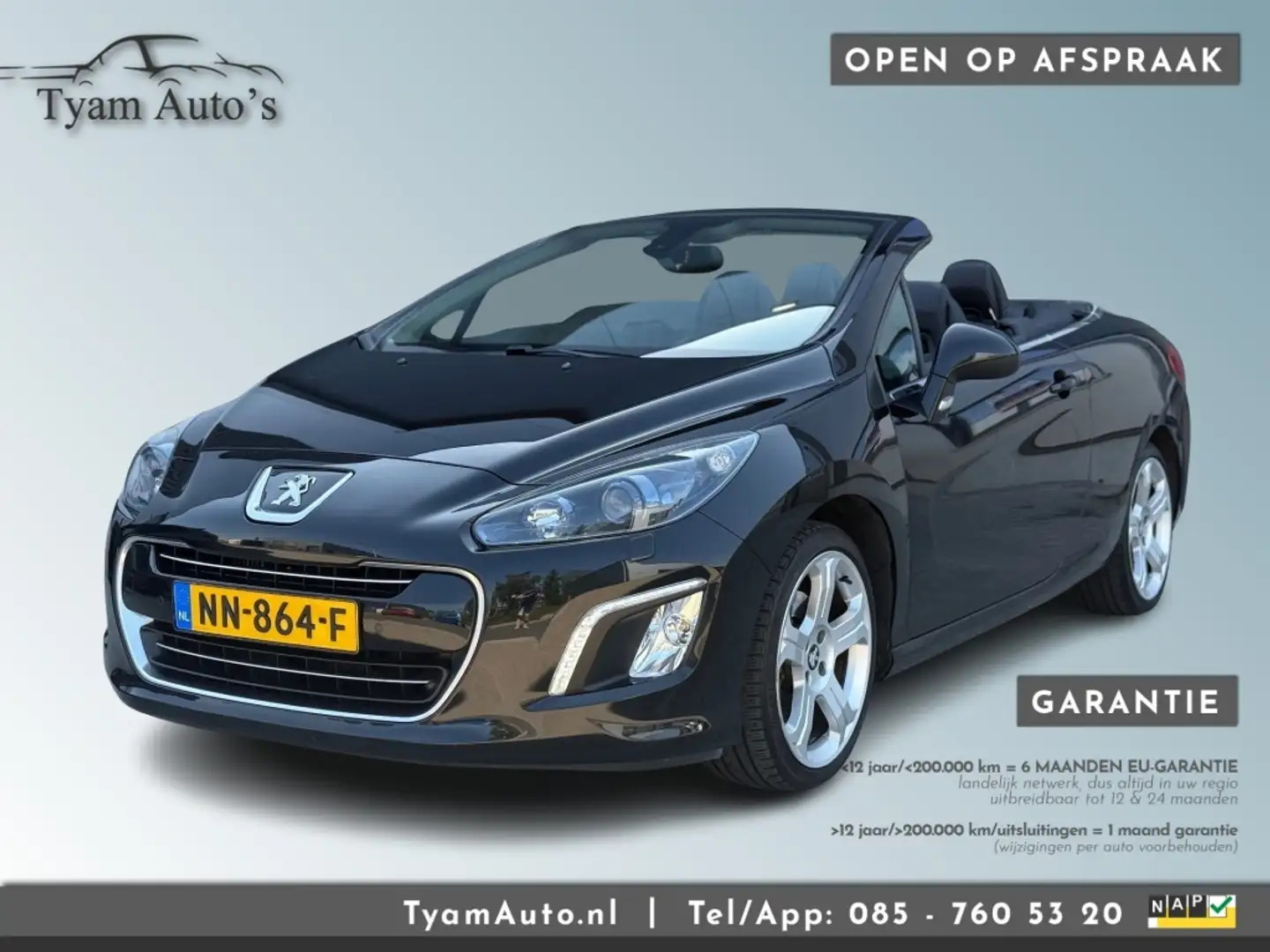Peugeot 308 CC 1.6 ROLAND GARROS *APK 02-2026* AIRCO LEER AIRS Nero - 1