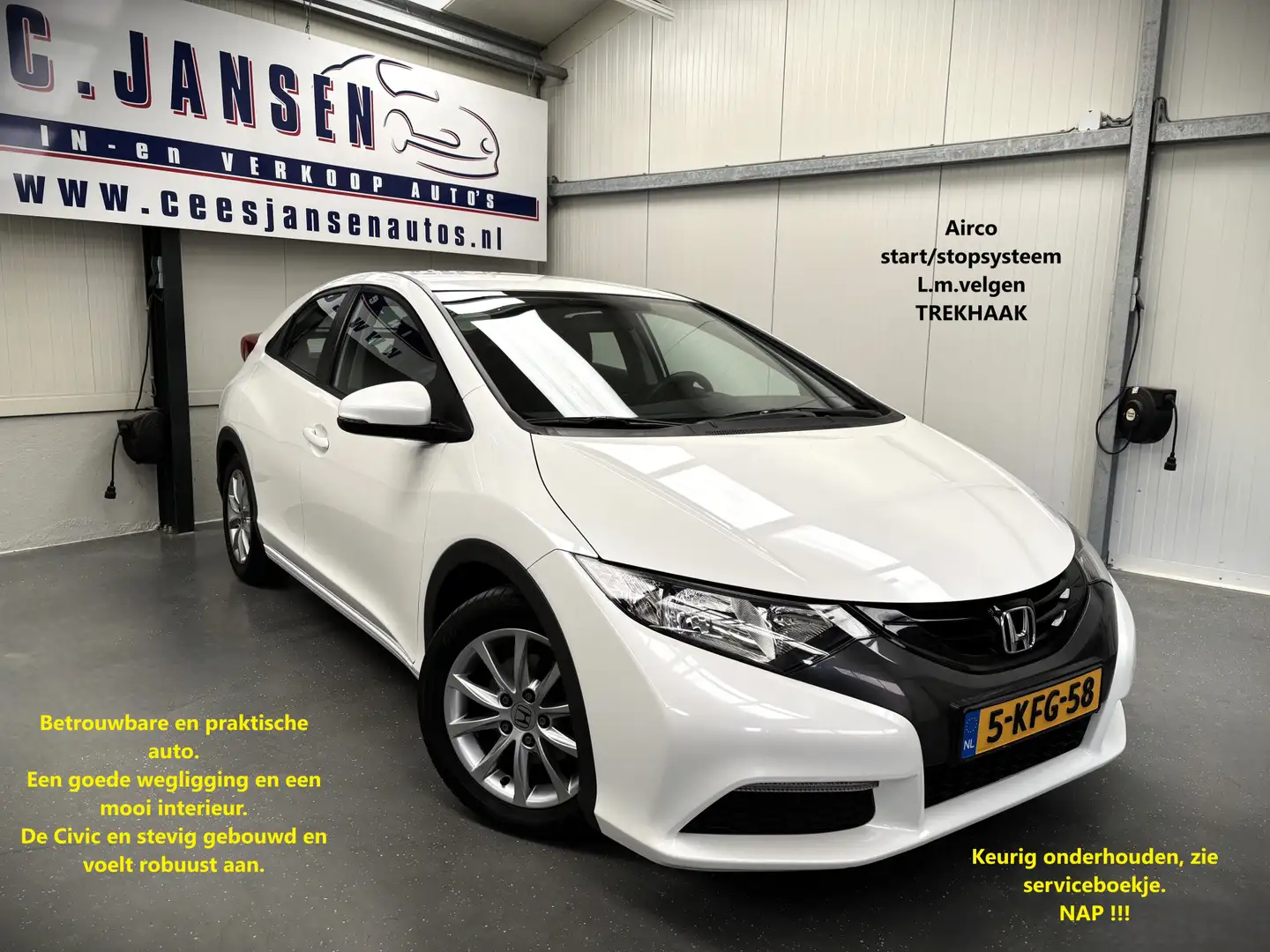 Honda Civic 1.4 Comfort KEURIGE AUTO !! | Airco | Lichtmetalen Wit - 1