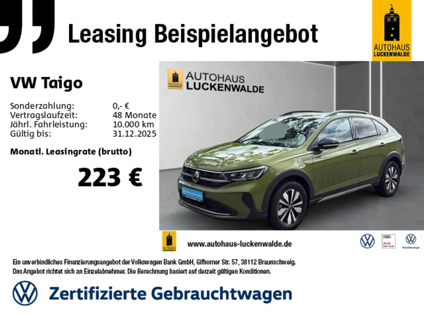 Volkswagen Taigo 1.0 TSI Goal DSG *ACC*R-CAM*PDC*SHZ* Grün - 1