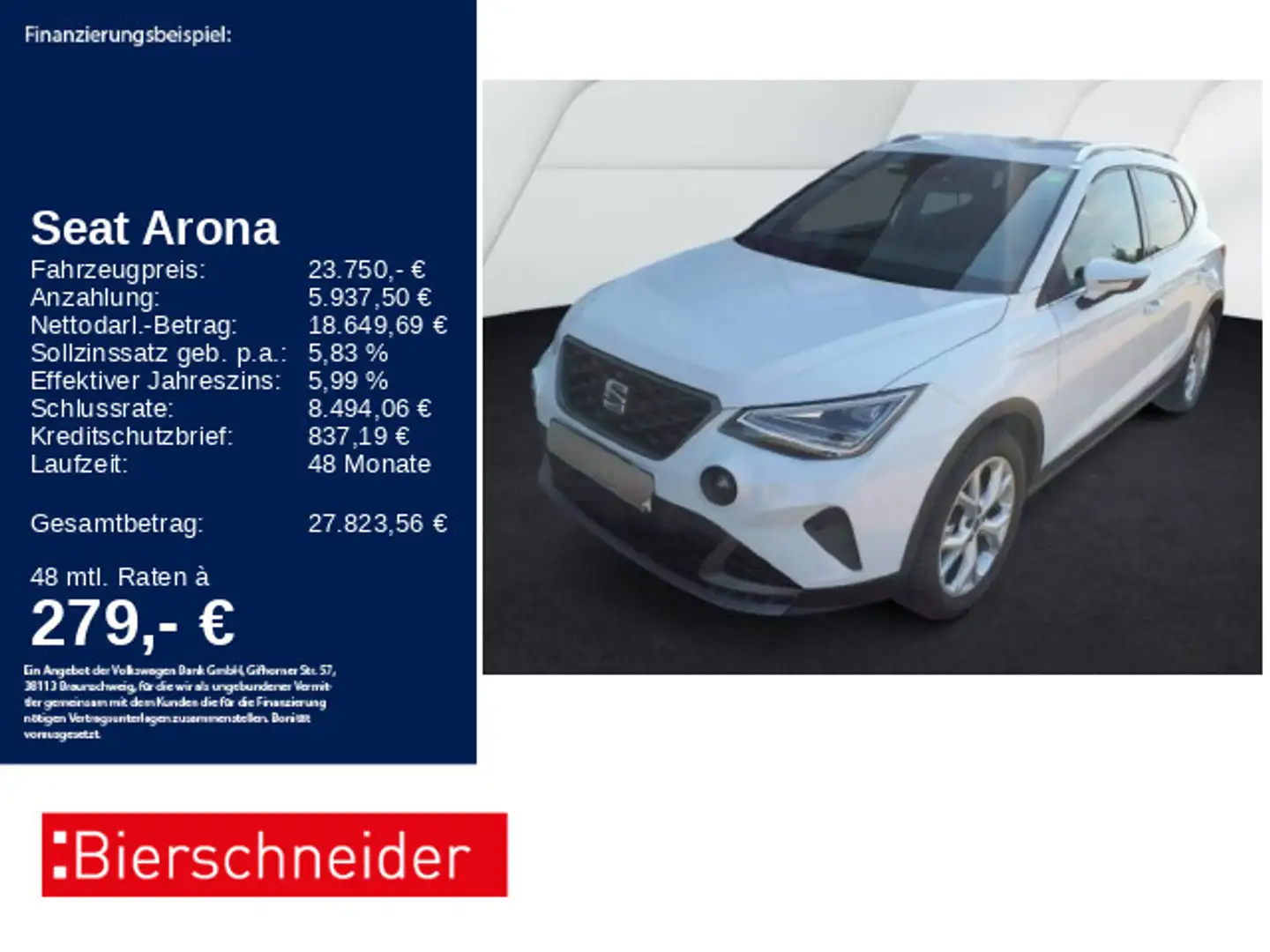 SEAT Arona 1.0 TSI DSG FR-Line LED KEYLESS SHZ CAM Weiß - 1