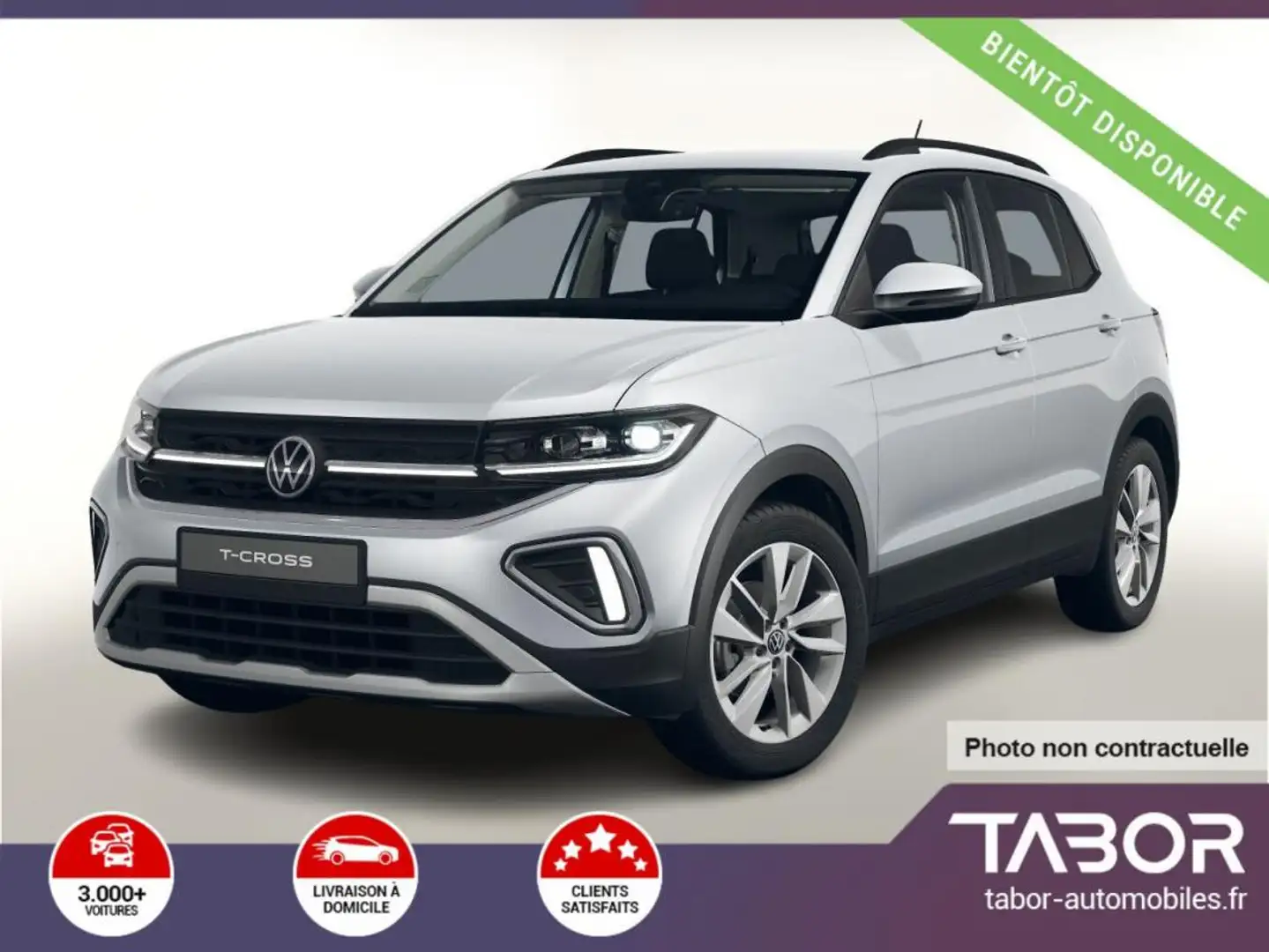 Volkswagen T-Cross 1.0 TSI 115 DSG IQ.Light 17p Argent - 1