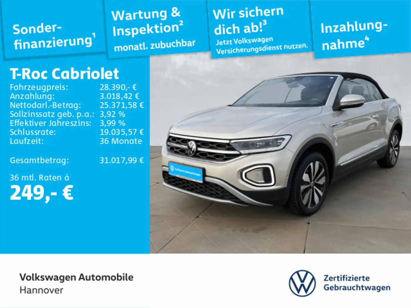 Volkswagen T-Roc 1.5 TSI Move Navi LED Kamera Dig Silber - 1