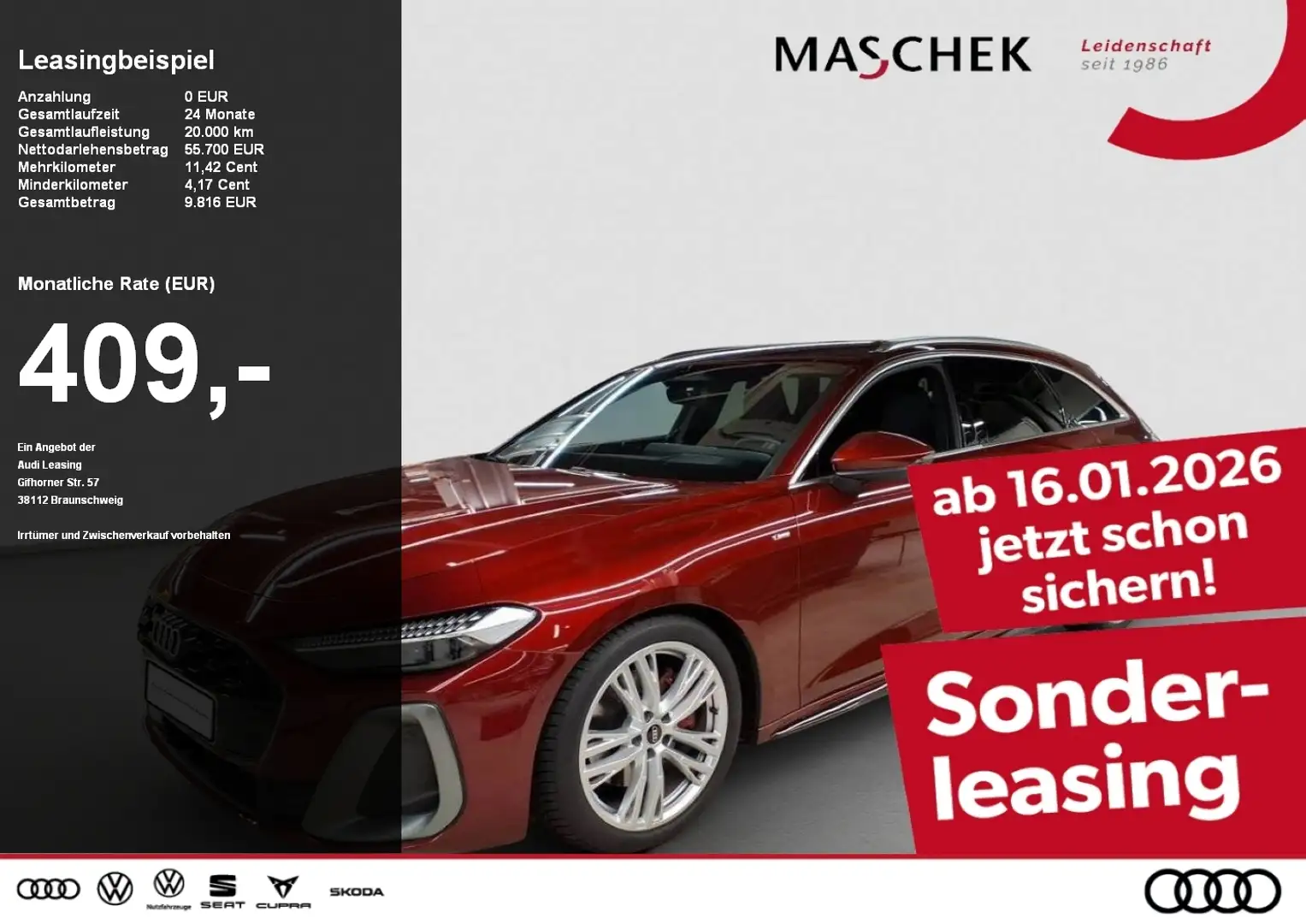 Audi A5 Avant S line TDI S tronic Int. S HUD Standh B&O OL Rot - 1