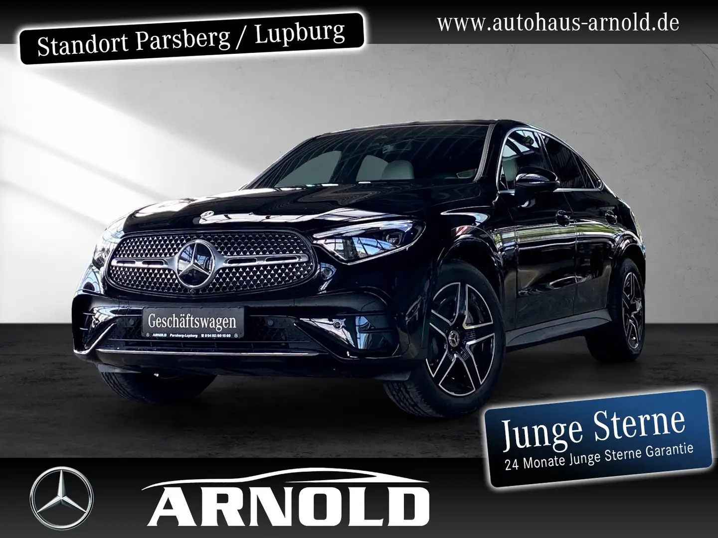 Mercedes-Benz GLC 220 GLC 220 d 4M Coupe AMG Line AHK 360° Pano Distr. Zwart - 1