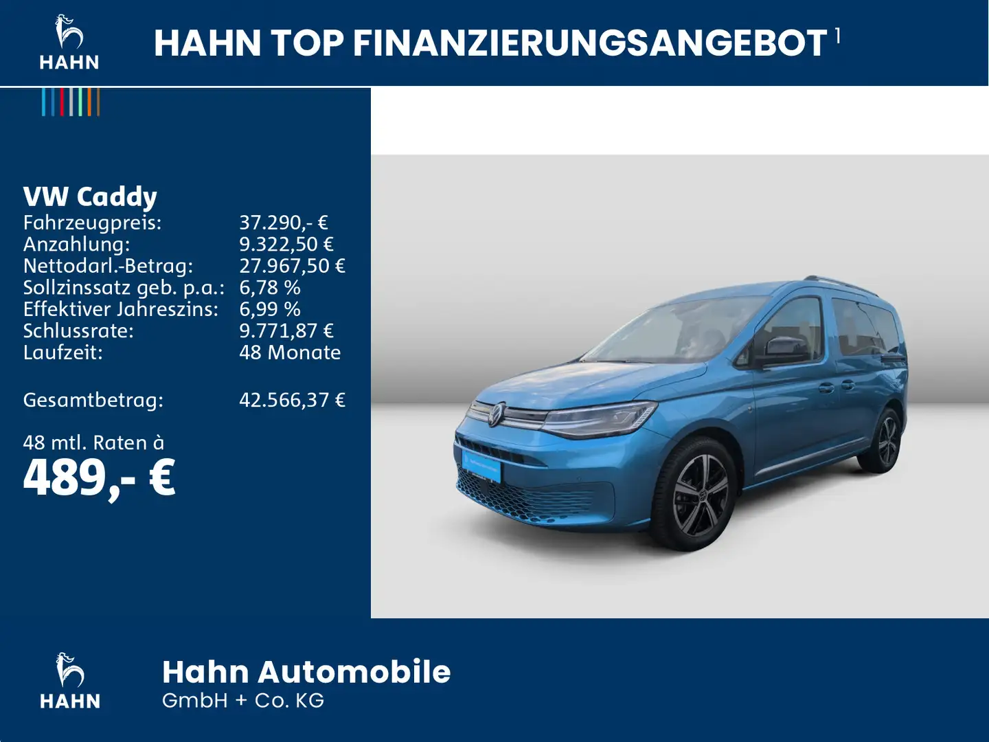 Volkswagen Caddy Style 2,0TDI 90kW DSG Blau - 2