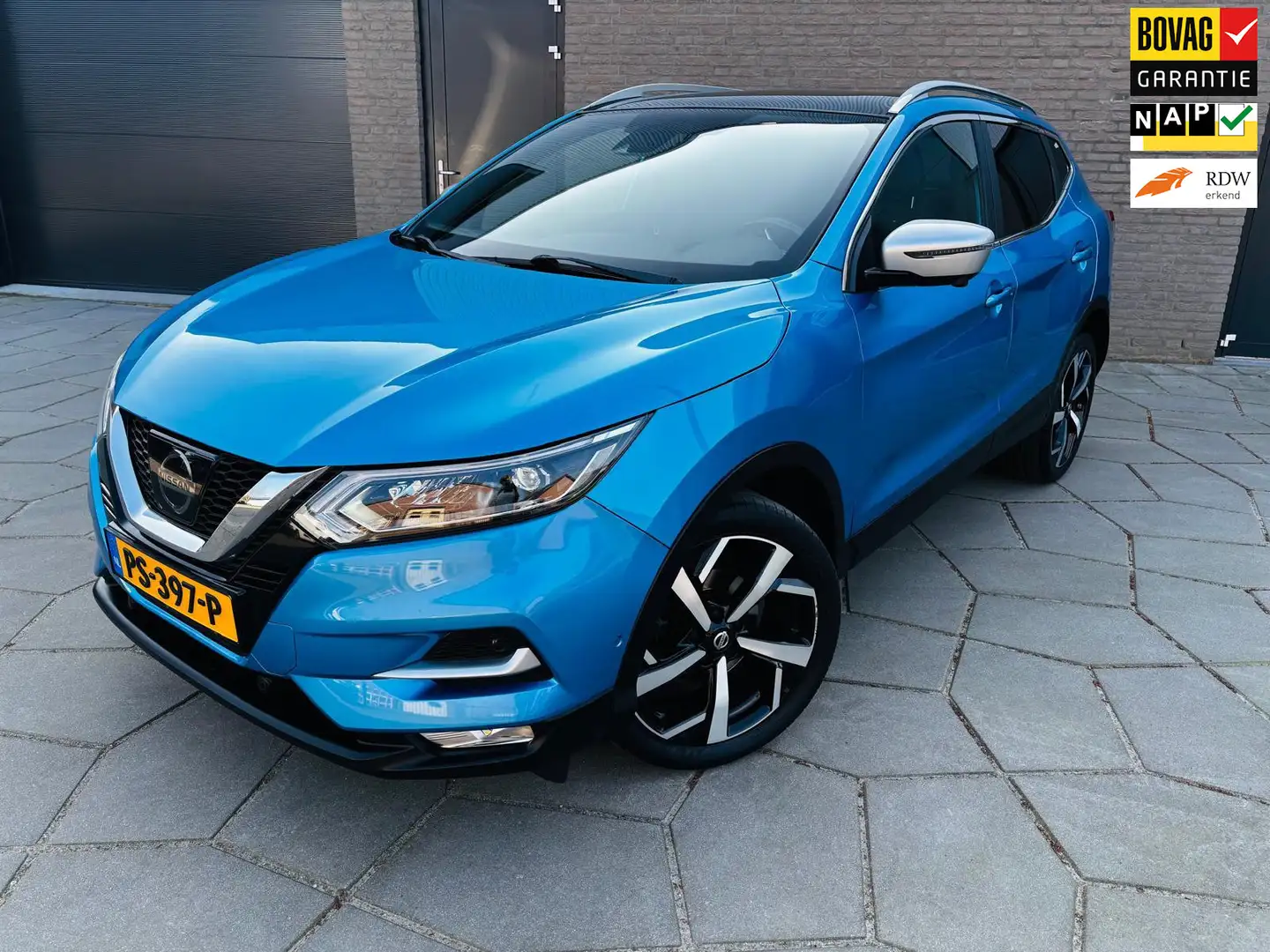 Nissan Qashqai 1.2 Tekna +|AUTOM.| ZEER Complete SUV PANO-dak|Zwa Blauw - 1
