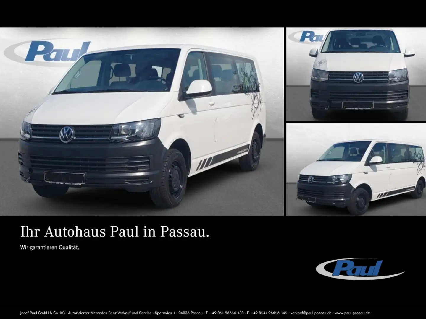 Volkswagen T6 Transporter 2.0 TDI Kombi lang Navi+Sthzg+AHK Blanc - 1