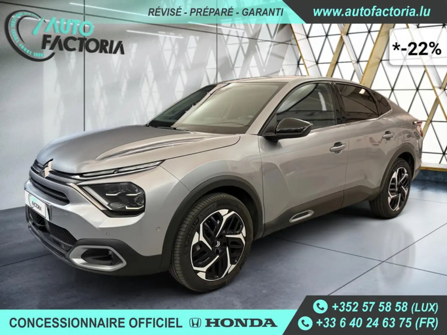 Citroen C4 X -22% 1.5 HDI 130cv BVA+GPS+CAM360+LED+Options Gris - 1