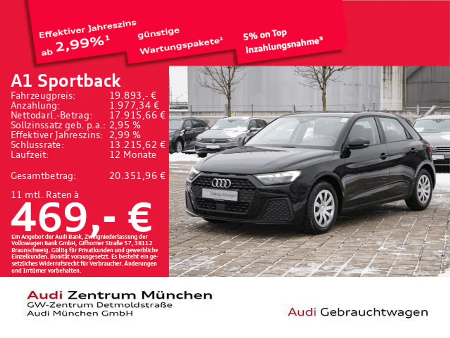 Audi A1 25 TFSI S tronic LED/Virtual Schwarz - 1