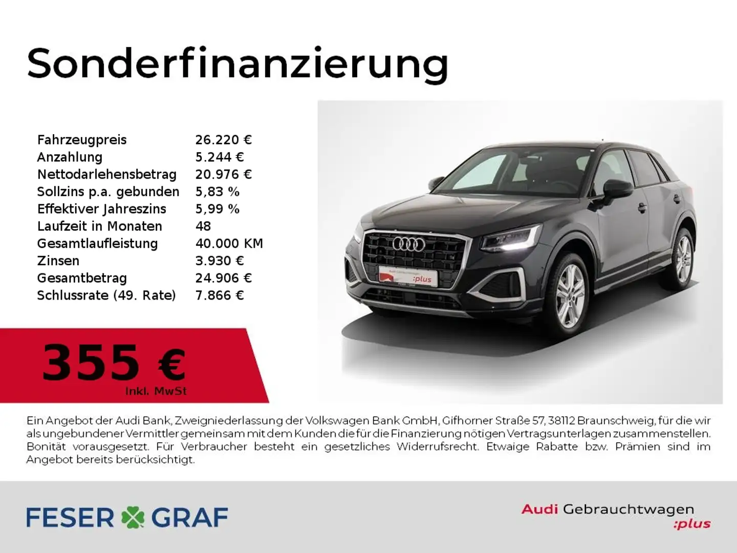 Audi Q2 Advan. 35 TFSI S tronic RFK Pano GRA Carplay Gris - 1