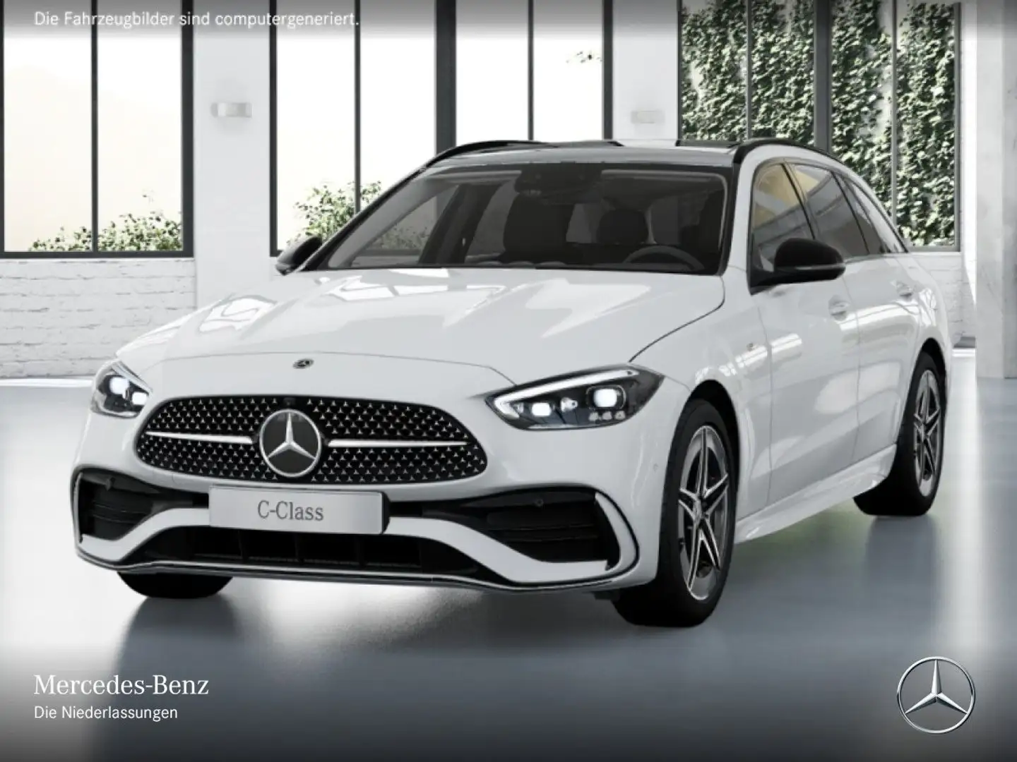 Mercedes-Benz C 300 de T AMG+NIGHT+PANO+AHK+BURMESTER+KEYLESS+9G Weiß - 2