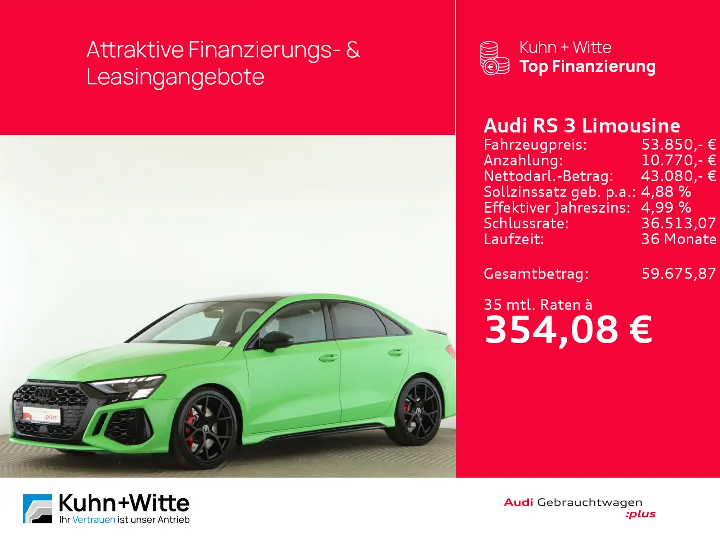 Audi RS3 2.5 TFSI quattro *Pano*Matrix*RFK Grün - 1