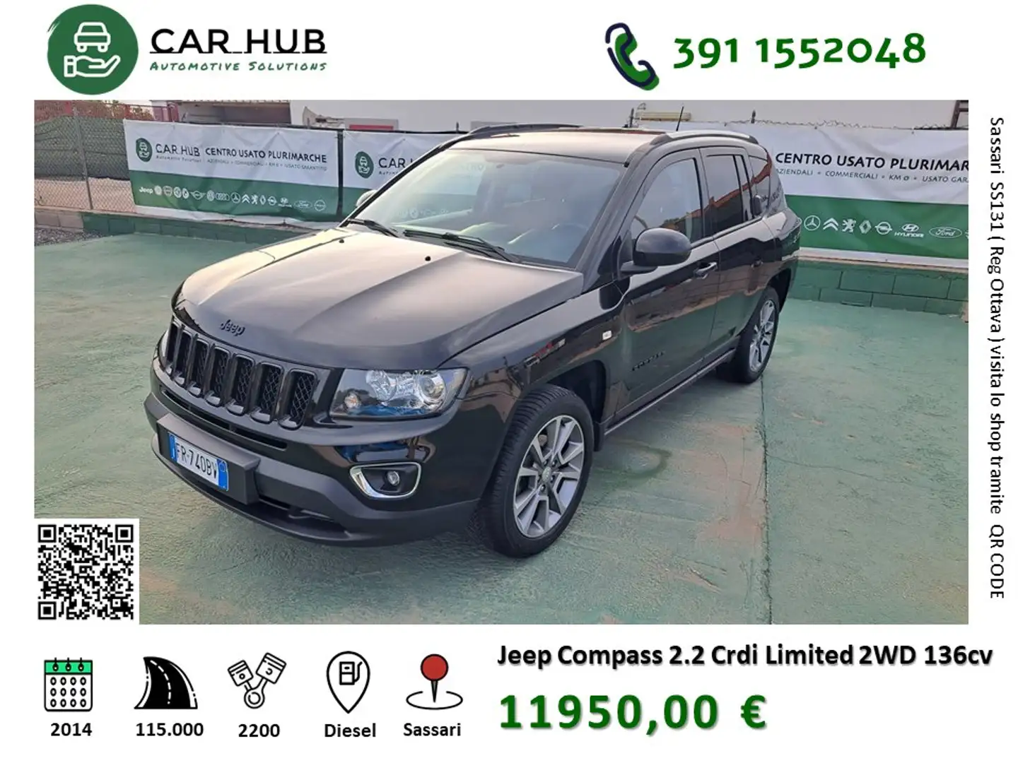 Jeep Compass Compass 2.2 crd North 2wd 136cv Чорний - 1