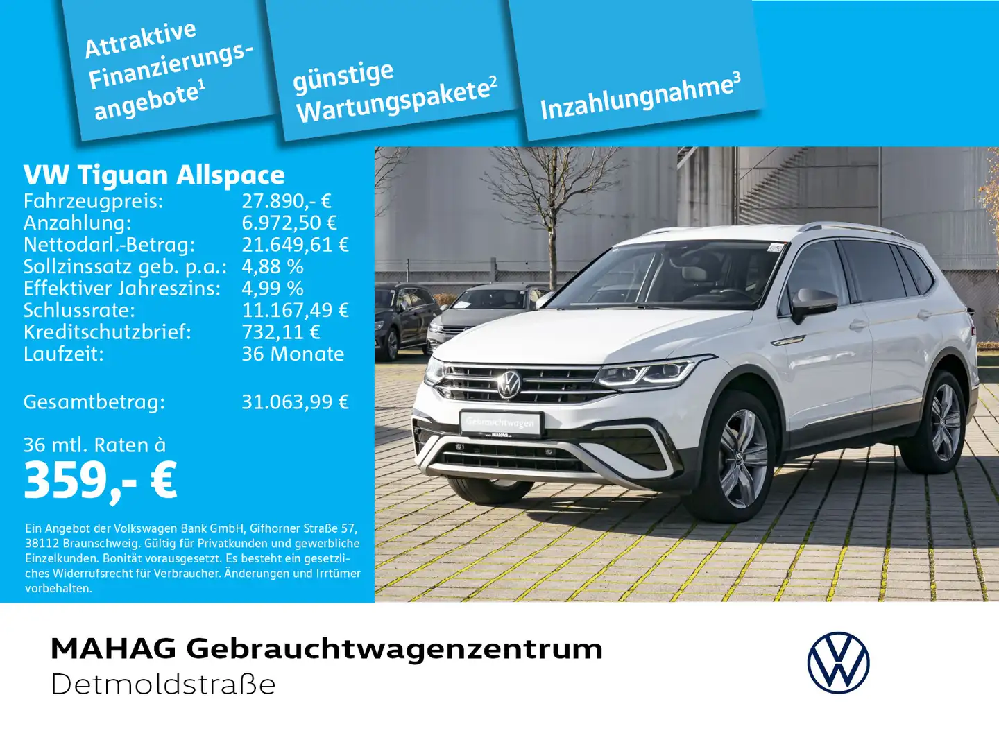 Volkswagen Tiguan Allspace Elegance 4Mot 2.0 TDI AHK IQ.Lig Blanc - 1