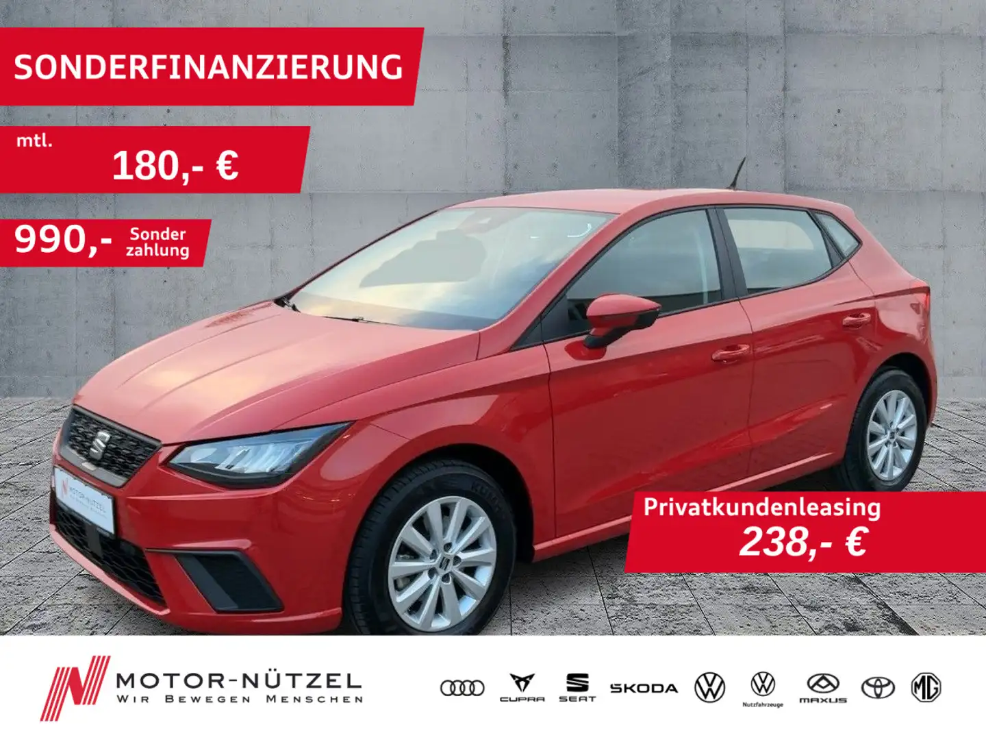 SEAT Ibiza 1.0 TSI DSG STYLE LED+RFK+ACC+SHZ+LM+DAB+ Rot - 1