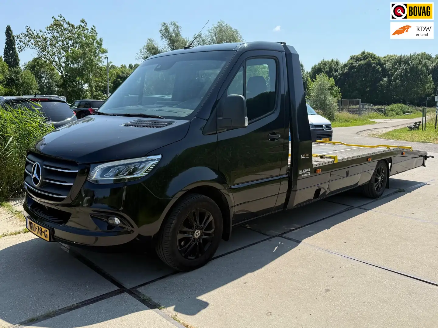 Mercedes-Benz Sprinter 319 3.0 CDI L3 Oprijwagen EURO6-D kegger oprijbak Zwart - 1