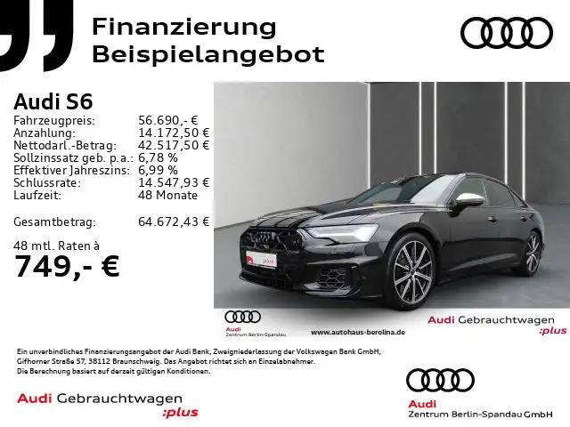 Audi S6 S6 Lim. *HD-MATRIX*Assist+*B&O*AHK*Opt.-Schwarz+