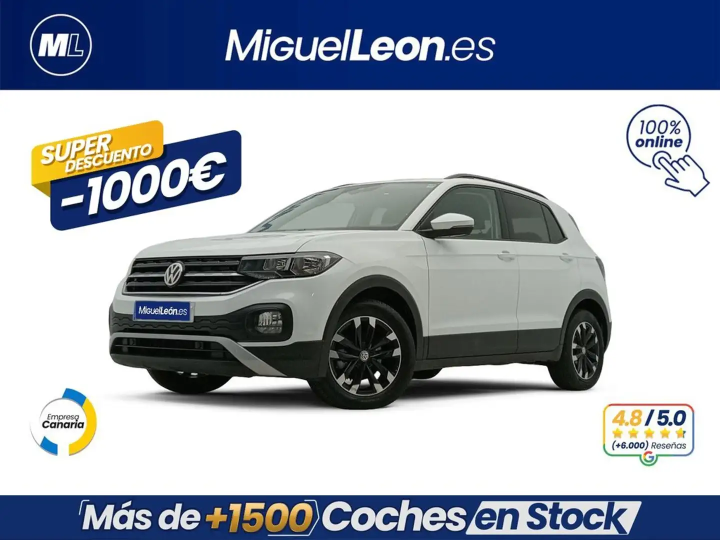 Volkswagen T-Cross 1.0 TSI Advance 85kW Weiß - 1