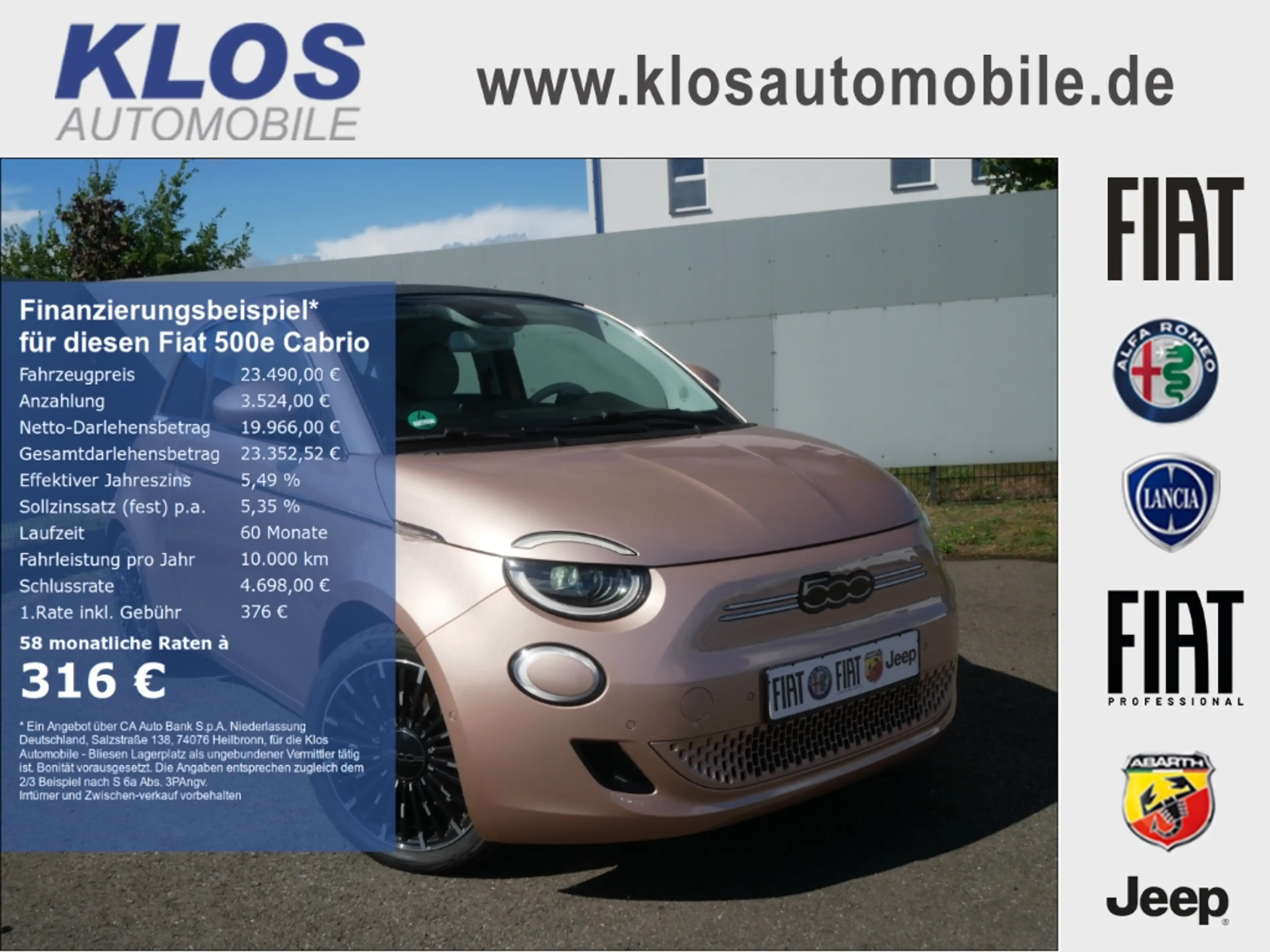 Fiat 500e BY BOCELLI AT 42 Kwh 118PS LED NAVI WINTER