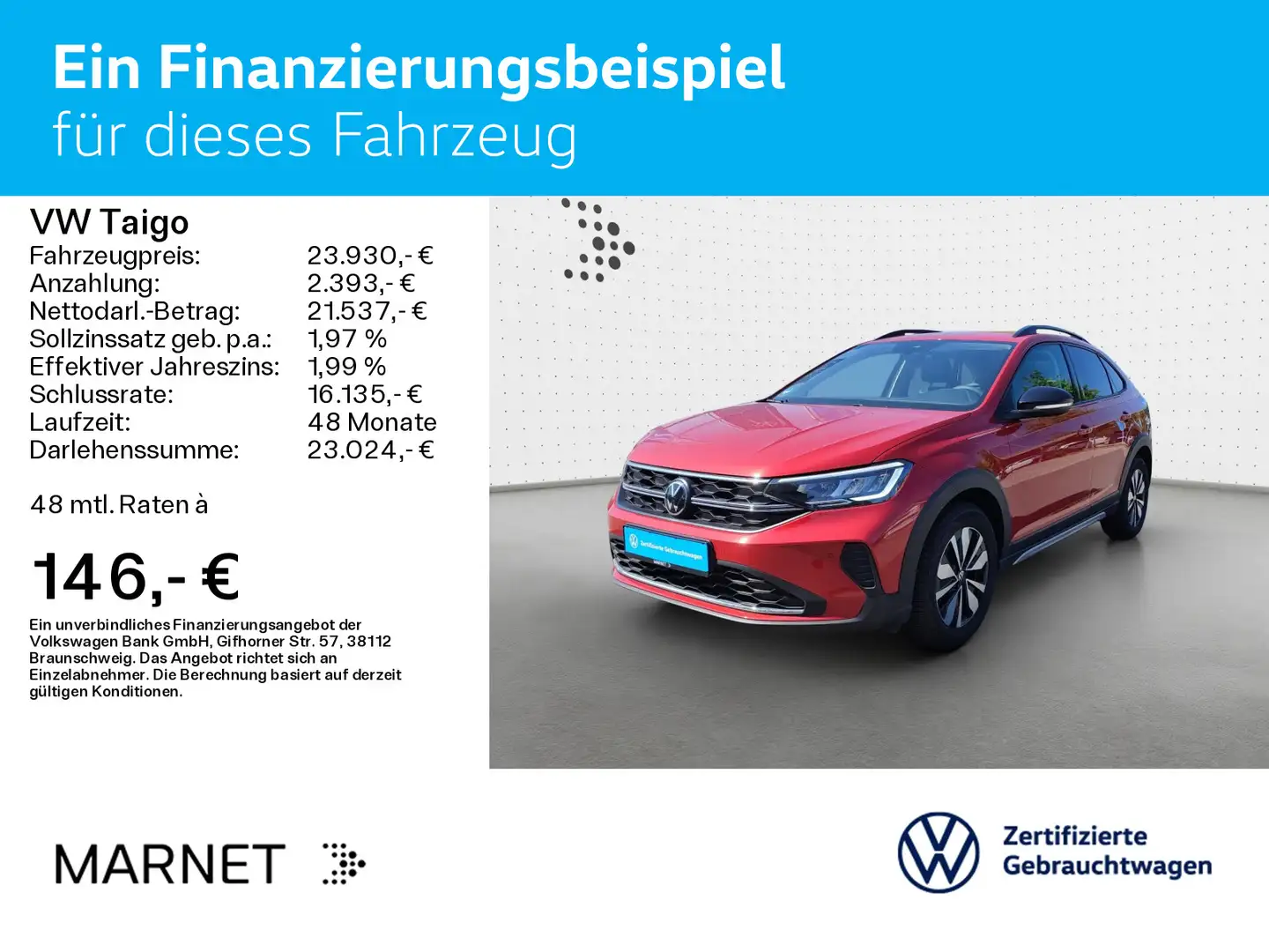 Volkswagen Taigo Life GOAL 1.0 TSI NAVI*AHK*ASG*SH Rot - 2