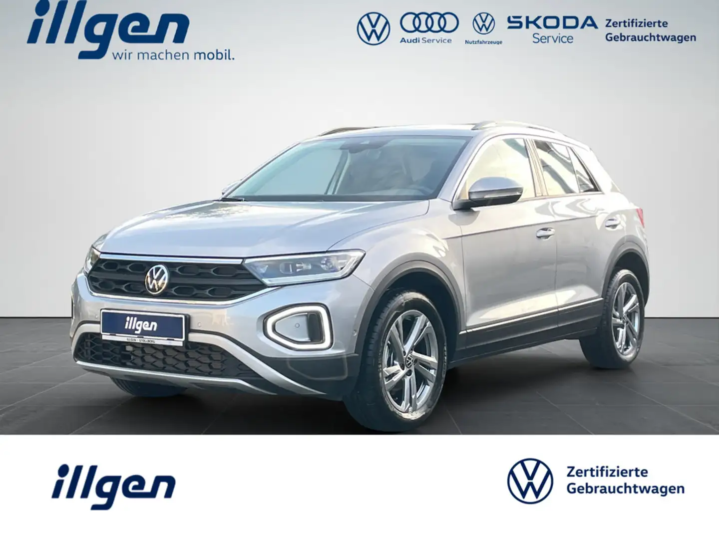 Volkswagen T-Roc Life 1.0 TSI CLIMAT+LED+APP+KAM+PDC+SHZ+LM Argent - 1