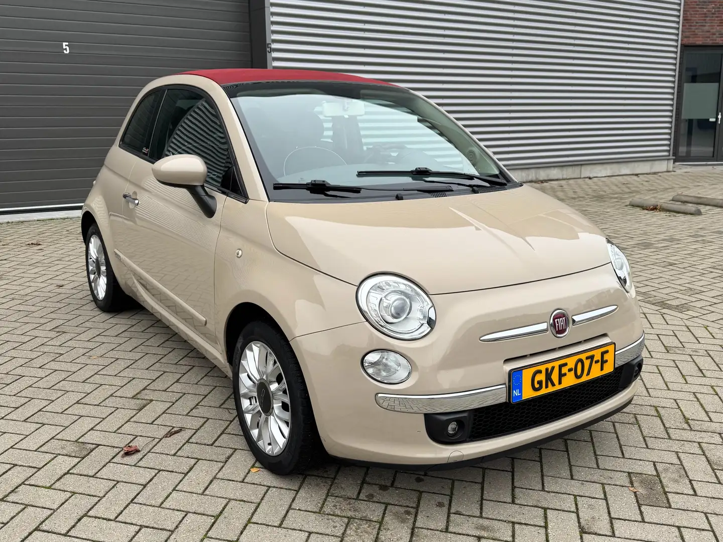 Fiat 500C 500 1.2 Lounge - Uniek - Cappuccino - rood dak Beige - 1