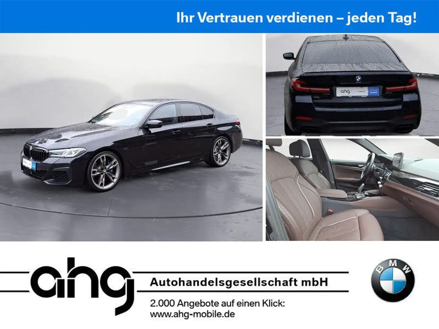 BMW 550 i xDrive Innovationsp. Sport Aut. Klimaaut. Zwart - 1
