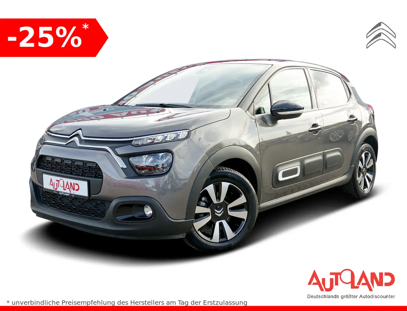 Citroen C3 PureTech 110 LED Navi Kamera Tempomat Gris - 1